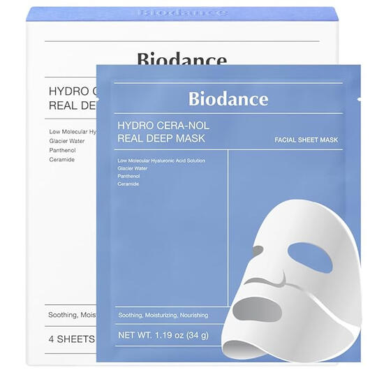 BIODANCE Hydro Cera-nol Real Deep Mask (4 Pack) Overnight hydrogel masks that soothe, moisturize, and nourish the skin.