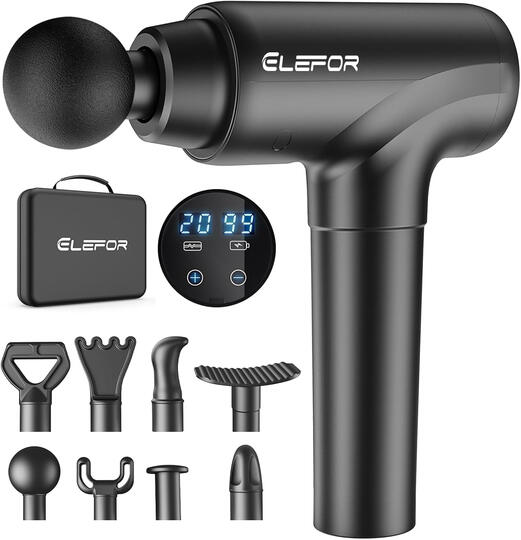 Relieve muscle tension with this compact yet powerful massage gun. Comes with 8 massage heads and 20 speeds. A thoughtful gift for fitness enthusiasts.
